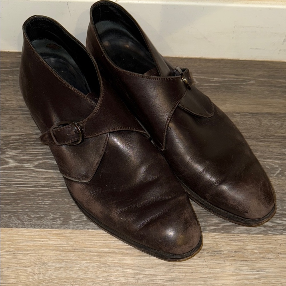 SALVATORE FERRAGAMO / TRAMEZZA 11 D Monk Strap Ankle Boots 24369 - 11 D